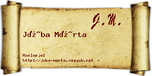 Jóba Márta névjegykártya
